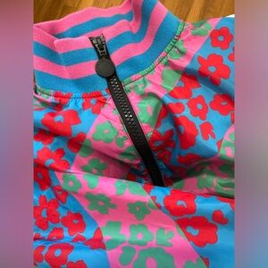 Stella Maccartney kids striped floral active leopard jacket